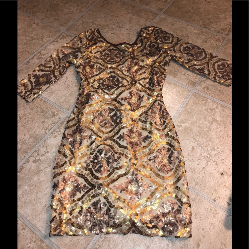 Gold sequin dress